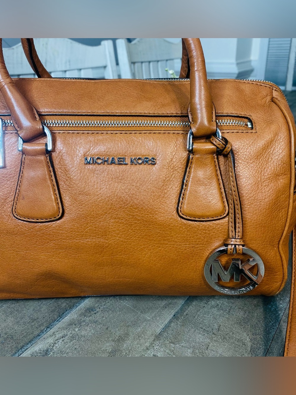 Michael Kors Sophie Large Leather Satchel – Luggage Brown - Picture 2 of 13